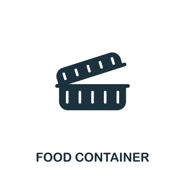 Ícone do recipiente de comida. Elemento simples monocromático da coleção de embalagens. Ícone Creative Food Container para web design, modelos, infográficos e muito mais — Vetor de Stock