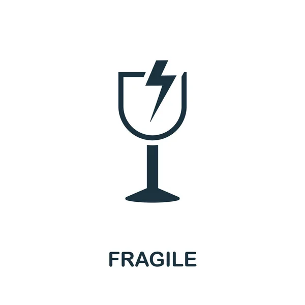 Fragile Ikone. Einfarbig einfaches Element aus der Verpackungssammlung. Kreatives Fragiles Symbol für Webdesign, Vorlagen, Infografiken und mehr — Stockvektor