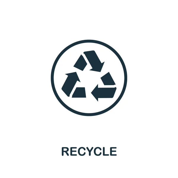 Recycling-Symbol. Einfarbig einfaches Element aus der Verpackungssammlung. Kreatives Recycle-Symbol für Webdesign, Vorlagen, Infografiken und mehr — Stockvektor
