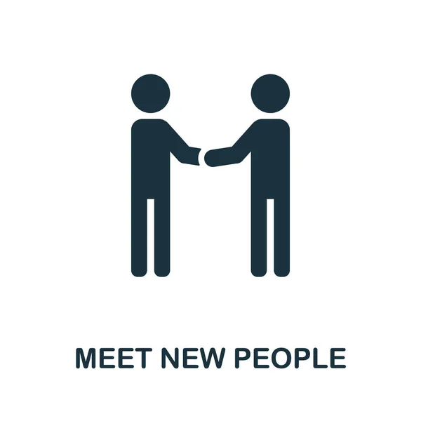 Träffa New People ikonen. Enkelt monokrom element från personlig växt samling. Creative Meet New People-ikonen för webbdesign, mallar, infografik med mera — Stock vektor