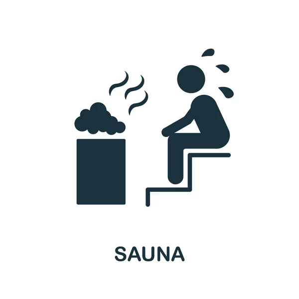 Ícone Sauna. Monocromático elemento simples da coleção sauna. Ícone criativo Sauna para web design, modelos, infográficos e muito mais —  Vetores de Stock