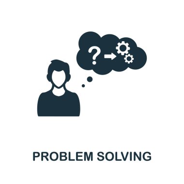Sorun çözme simgesi. Yumuşak beceri koleksiyonundan tek renkli basit bir element. Web tasarımı, şablonlar, bilgi grafikleri ve daha fazlası için yaratıcı problem çözme simgesi