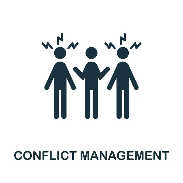 Konfliktmanagement. Einfarbiges einfaches Element aus der Soft Skill Collection. Kreatives Konfliktmanagement-Symbol für Webdesign, Vorlagen, Infografiken und mehr — Stockvektor