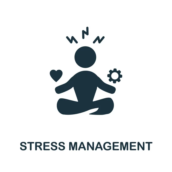 Stres Yönetimi simgesi. Yumuşak beceri koleksiyonundan tek renkli basit bir element. Web tasarımı, şablonlar, bilgi grafikleri ve daha fazlası için yaratıcı stres yönetimi simgesi — Stok Vektör