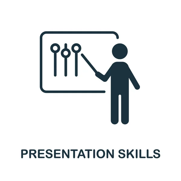 Präsentation Skills Ikone. Einfarbiges einfaches Element aus der Soft Skill Collection. Creative Presentation Skills Icon für Webdesign, Vorlagen, Infografiken und mehr — Stockvektor