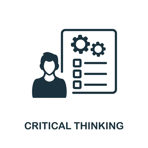 Icona del pensiero critico. Elemento semplice monocromatico della collezione soft skill. Icona Creative Critical Thinking per web design, modelli, infografiche e altro ancora — Vettoriale Stock