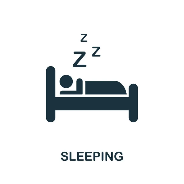 Спальная икона. Монохромный простой элемент из коллекции терапии. Creative Sleeping icon for web design, temps, infographics and more — стоковый вектор