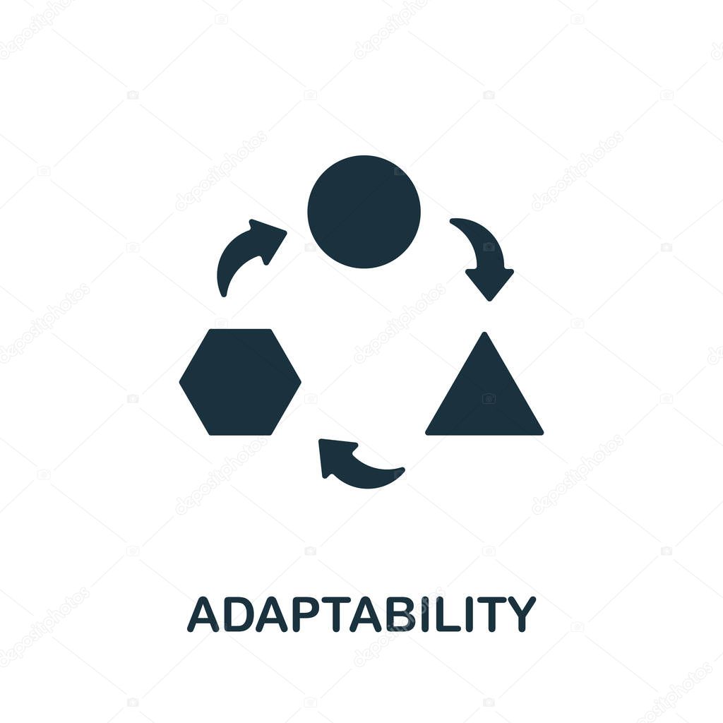Adaptability icon. Creative element from soft skill collection. Monochrome Adaptability icon for web design project, templates and infographics.