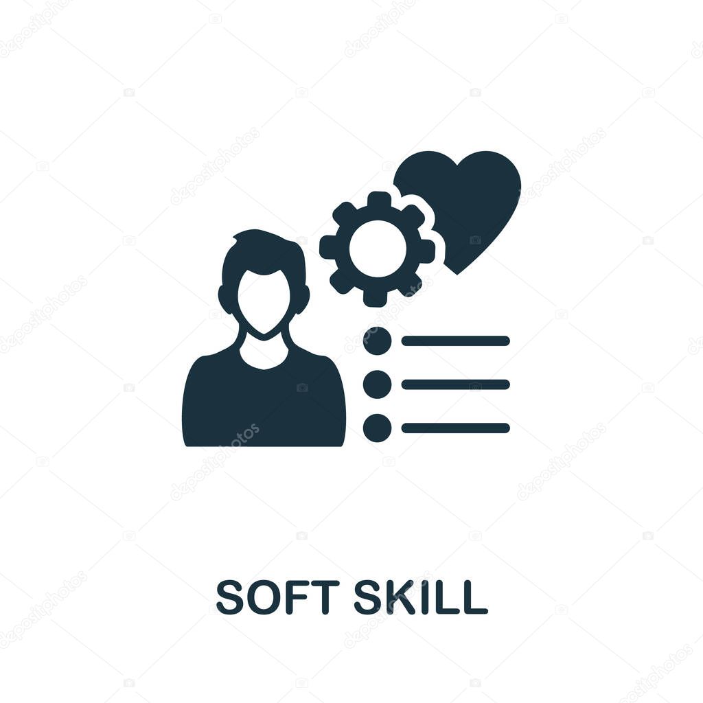 Soft Skill icon. Creative element from soft skill collection. Monochrome Soft Skill icon for web design project, templates and infographics.