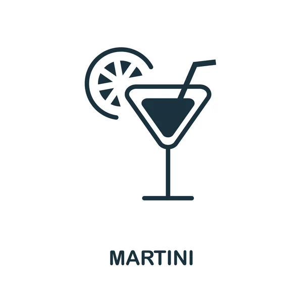 Icona Martini. Elemento semplice della collezione di bevande. Icona creativa Martini per web design, modelli, infografiche e altro ancora — Vettoriale Stock