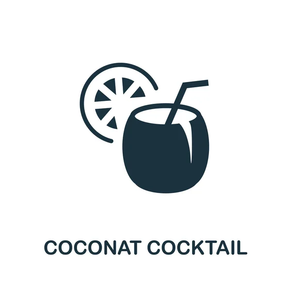 Ícone Coconat Cocktail. Elemento simples da coleção de bebidas. Creative Coconat Ícone de coquetel para web design, modelos, infográficos e muito mais —  Vetores de Stock