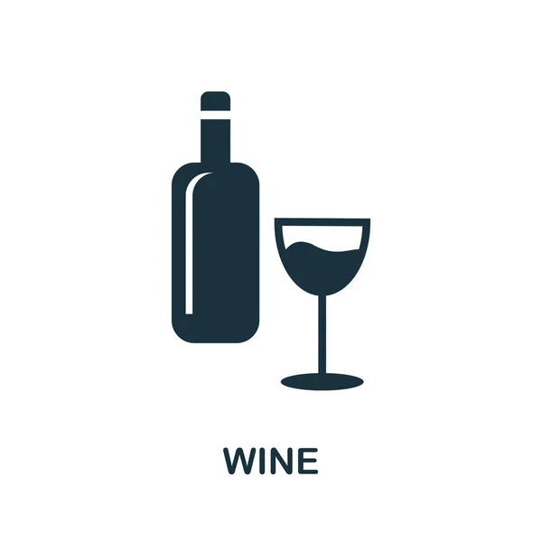 Icono del vino. Elemento simple de la colección de bebidas. Icono de vino creativo para diseño web, plantillas, infografías y más — Archivo Imágenes Vectoriales
