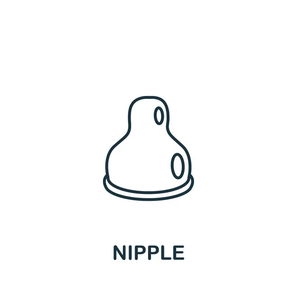 Mellbimbó ikon baba dolgok gyűjteményéből. Egyszerű vonalelem mellbimbó szimbólum sablonok, web design és infografika — Stock Vector