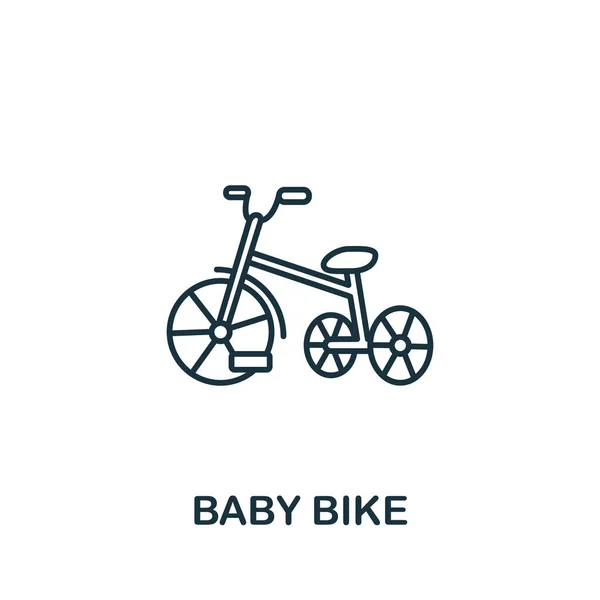 Ikona Baby Bike ze sbírky věcí pro děti. Jednoduchý prvek baby bike symbol pro šablony, webdesign a infografiku — Stockový vektor