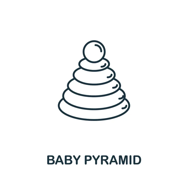 Икона Пирамиды из коллекции детских вещей. Символ детской пирамиды для шаблонов, веб-дизайна и инфографики — стоковый вектор