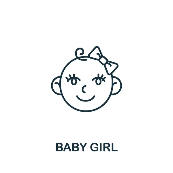Baby Girl Ikone aus der Baby Things Kollektion. Einfaches Linienelement Baby Girl Symbol für Vorlagen, Webdesign und Infografiken — Stockvektor