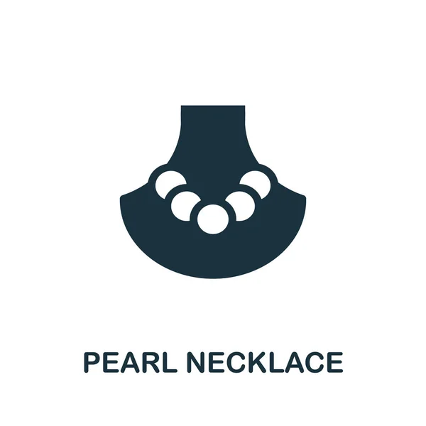 Icono de collar de perlas. Elemento simple de la colección de joyas. Icono de collar de perlas creativas para el diseño web, plantillas, infografías y más — Vector de stock