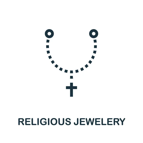 Icône de bijoux religieux. Élément simple de la collection de bijoux. Icône de bijoux religieux créatifs pour la conception web, modèles, infographies et plus encore — Image vectorielle