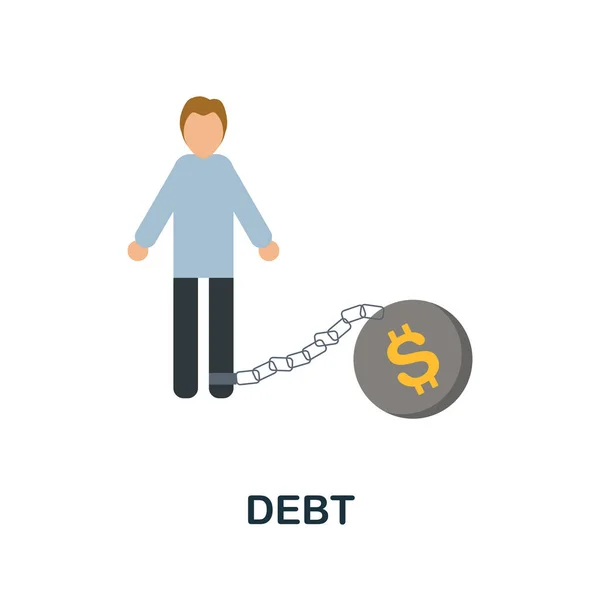 Ikona dluhu. Plochý znak ze sbírky kreditů. Ikona kreativního dluhu pro web design, šablony, infografiku a další — Stockový vektor