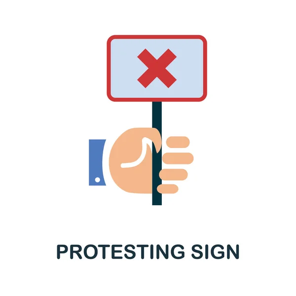 Segno di protesta icona piatta. Elemento semplice a colori della collezione attivismo. Icona Creative Protesting Sign per web design, modelli, infografiche e altro ancora — Vettoriale Stock