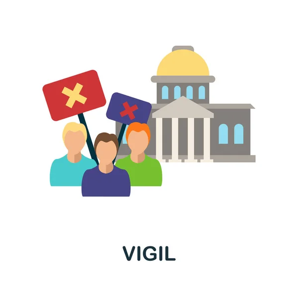 Vigil platt ikon. Färg enkelt element från aktivism samling. Creative Vigil ikon för webbdesign, mallar, infografik och mer — Stock vektor