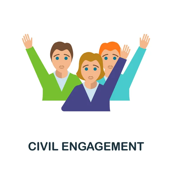 Civil Engagement platt ikon. Färg enkelt element från aktivism samling. Kreativ Civil Engagement ikon för webbdesign, mallar, infografik och mer — Stock vektor