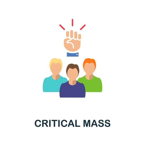 Critical Mass platt ikon. Färg enkelt element från aktivism samling. Kreativ kritisk massa ikon för webbdesign, mallar, infografik och mer — Stock vektor