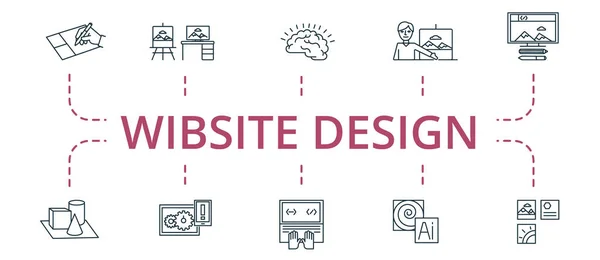 Création de site web icône ensemble. Contient thème icônes modifiables tels que le développement d'applications, programmation, illustration vectorielle et plus. — Image vectorielle