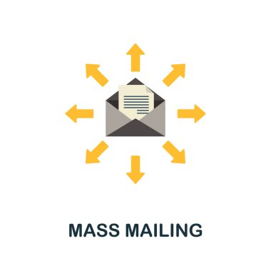 Mass Mailing flat icon. Simple sign from crowdfunding collection. Creative Mass Mailing icon illustration for web design, infographics and more clipart
