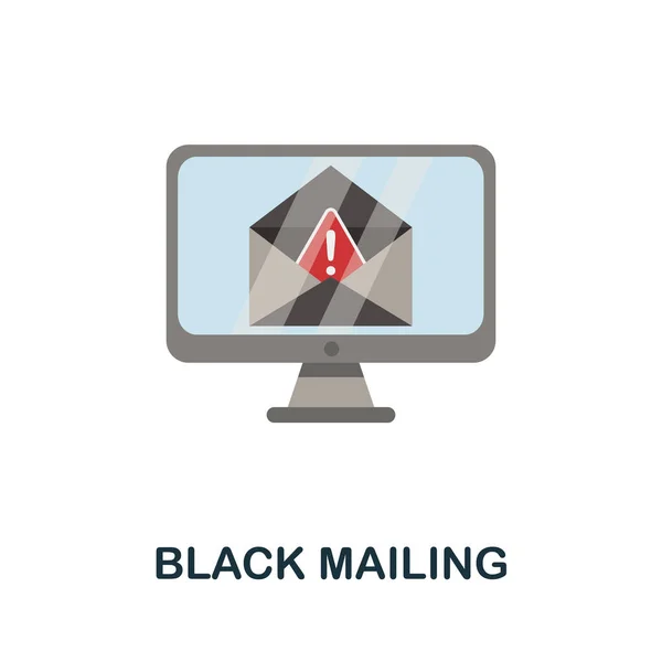 Czarna, płaska ikona. Kolorowy znak z kolekcji dark web. Ikona Creative Black Mailing do projektowania stron internetowych, infografik i innych — Wektor stockowy