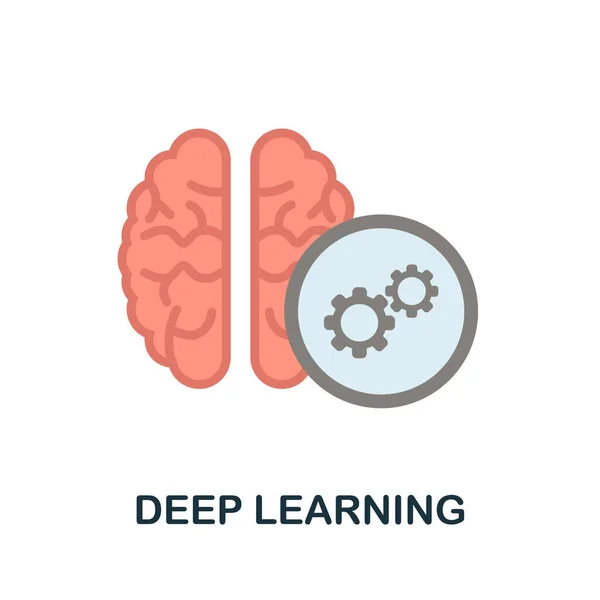 Mély tanulás ikon. Lapos jelelem az adatelemzési adatgyűjtésből. Creative Deep Learning ikon web design, sablonok, infografikák és így tovább — Stock Vector