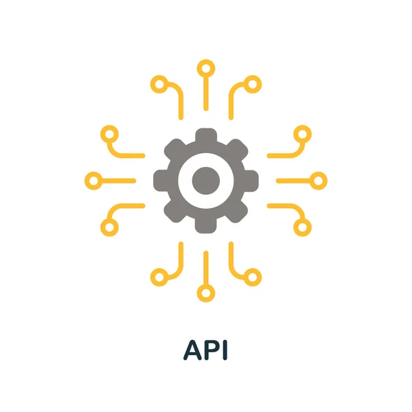 Icono Api. Elemento de signo plano de la colección de análisis de datos. Icono de Creative Api para diseño web, plantillas, infografías y más — Archivo Imágenes Vectoriales