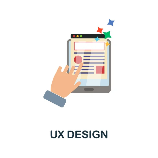 Ux Design plochá ikona. Barevné znamení z kolekce designových myšlenek. Ikona kreativního designu Ux pro webdesign, infografiku a další — Stockový vektor