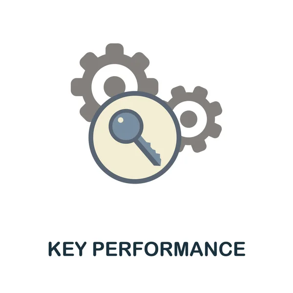 Key Performance flaches Symbol. Farbiges Schild aus der Sammlung des Kundendienstes. Illustration von Creative Key Performance-Symbolen für Webdesign, Infografiken und mehr — Stockvektor