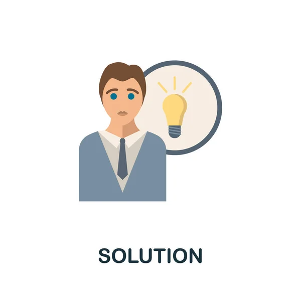 Lösung flach. Farbiges Schild aus der Sammlung des Kundendienstes. Creative Solution Icon Illustration für Webdesign, Infografiken und mehr — Stockvektor