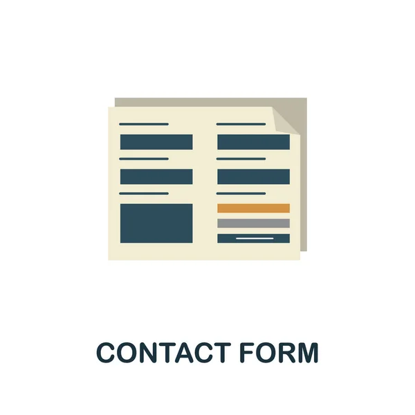 Contact Form flat icon. Colored sign from customer service collection. Creative Contact Form icon illustration for web design, infographics and more — Stock Vector