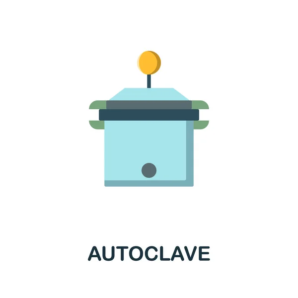 Ícone plano de autoclave. Sinal colorido da recolha de desinfecção. Ilustração de ícone de autoclave criativa para web design, infográficos e muito mais —  Vetores de Stock