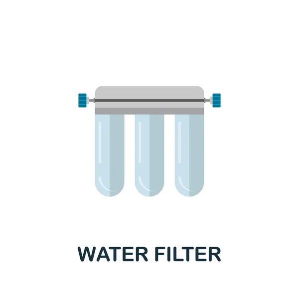 Icono de filtro de agua. Elemento de signo plano de la colección de productos ecológicos. Icono de filtro de agua creativo para diseño web, plantillas, infografías y más — Archivo Imágenes Vectoriales