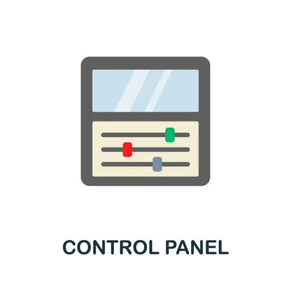 コントロールパネルのフラットアイコン。ホームセキュリティコレクションからのカラーサイン。Webデザイン、インフォグラフィックなどのための創造的なコントロールパネルのアイコンのイラスト — ストックベクタ