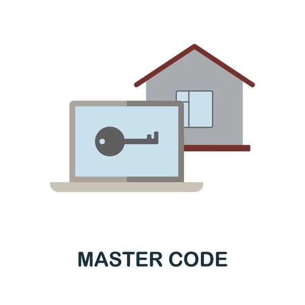 Código Maestro icono plano. Signo de color de la colección de seguridad del hogar. Ilustración de iconos de Creative Master Code para diseño web, infografías y más — Archivo Imágenes Vectoriales