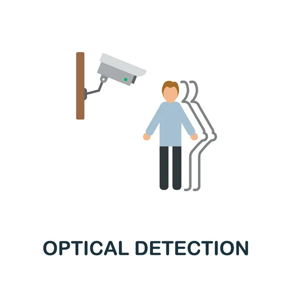 Ícone plano de detecção óptica. Sinal colorido da colecção de segurança de casa. Ilustração de ícone de detecção óptica criativa para web design, infográficos e muito mais — Vetor de Stock