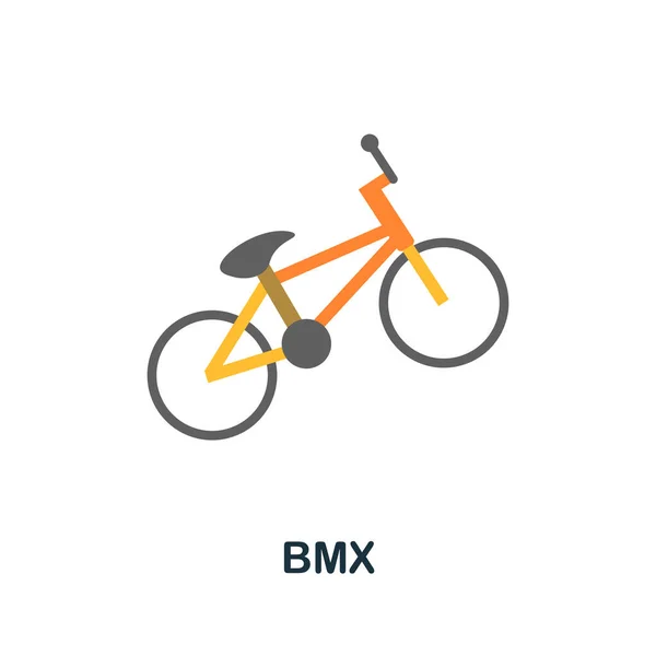 Icono Bmx. Elemento de signo plano de la colección de deportes extremos. Icono creativo de Bmx para diseño web, plantillas, infografías y más — Archivo Imágenes Vectoriales