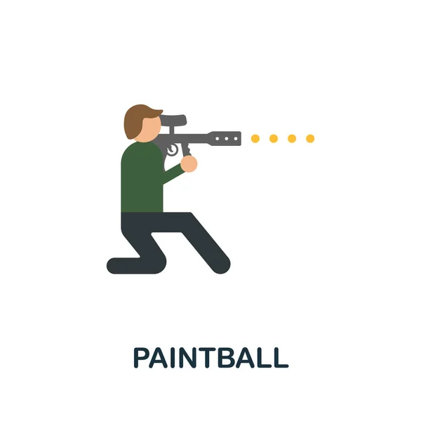 Paintball icon. Flat sign element from extreme sport collection. Creative Paintball icon for web design, templates, infographics and more — Stock Vector