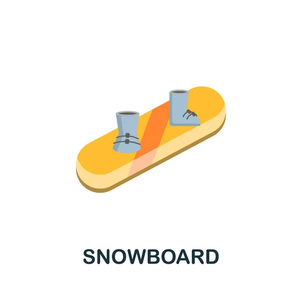 Сноуборд значок. Плоский елемент знаку з екстремальної спортивної колекції. Піктограма Creative Snowboard для веб-дизайну, шаблонів, інфографіки тощо — стоковий вектор