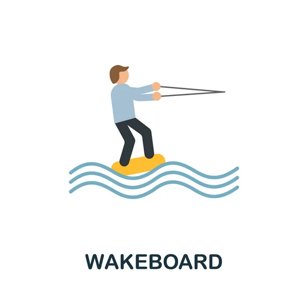 Wakeboard-Symbol. Flaches Zeichenelement aus der Extremsport-Kollektion. Kreatives Wakeboard-Symbol für Webdesign, Vorlagen, Infografiken und mehr — Stockvektor