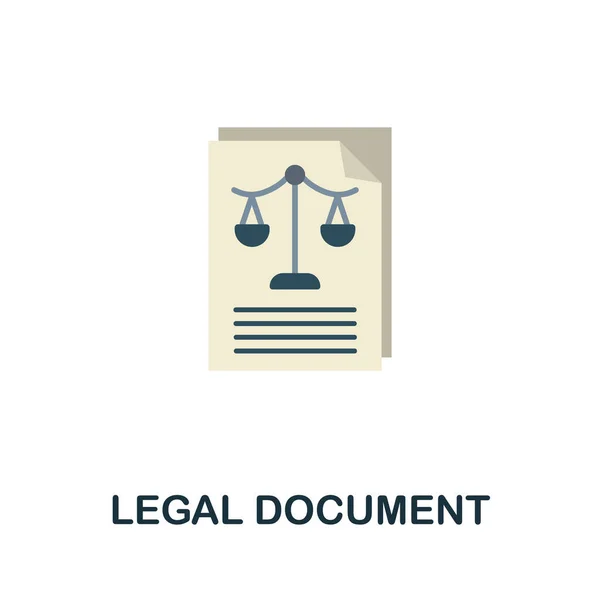 Icono de documento legal. Elemento de signo plano de la colección de leyes. Icono de Documento Legal Creativo para diseño web, plantillas, infografías y más — Vector de stock