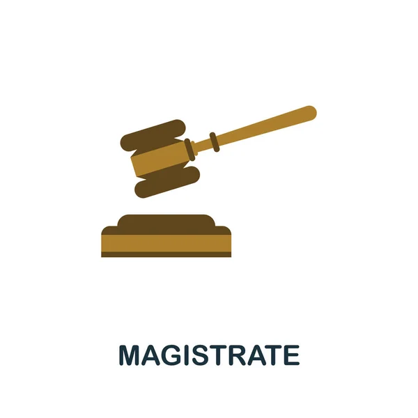 Ícone de magistrado. Elemento de sinal plano da colecção de leis. Ícone de magistrado criativo para web design, modelos, infográficos e muito mais —  Vetores de Stock