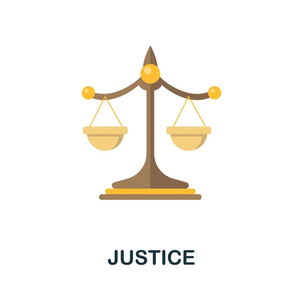 司法图标。法律收集中的平面符号元素。用于网页设计、模板、信息图表等的创意公正图标 — 图库矢量图片