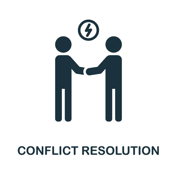 Konfliktlösning platt ikon. Färgad skylt från ledarskapsinsamling. Kreativ konfliktlösning ikon illustration för webbdesign, infografik och mer — Stock vektor