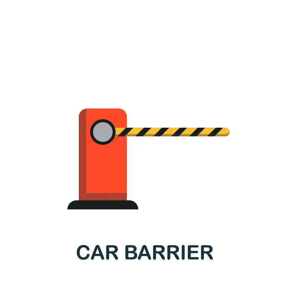 Icona barriera auto. Elemento piatto segno dalla collezione di trasporto. Icona Creative Car Barrier per web design, modelli, infografiche e altro ancora — Vettoriale Stock